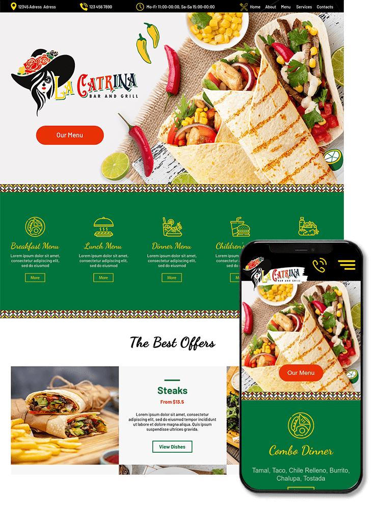 La Catrina Mexican Restaurant Website Design