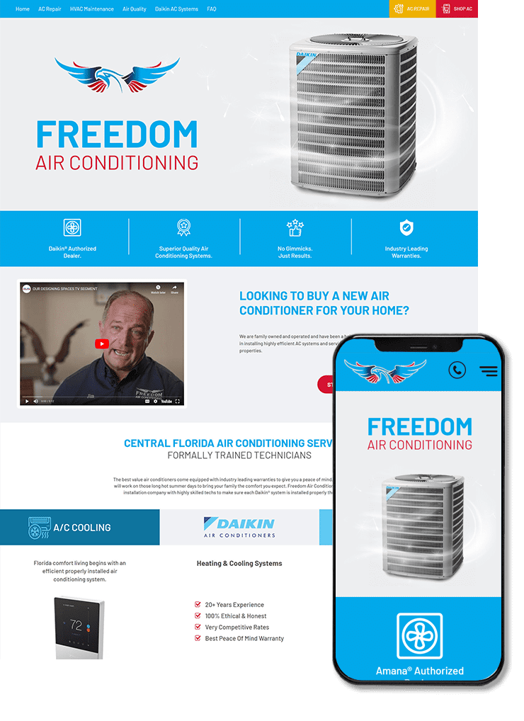 Freedom Air Conditioning Website Design