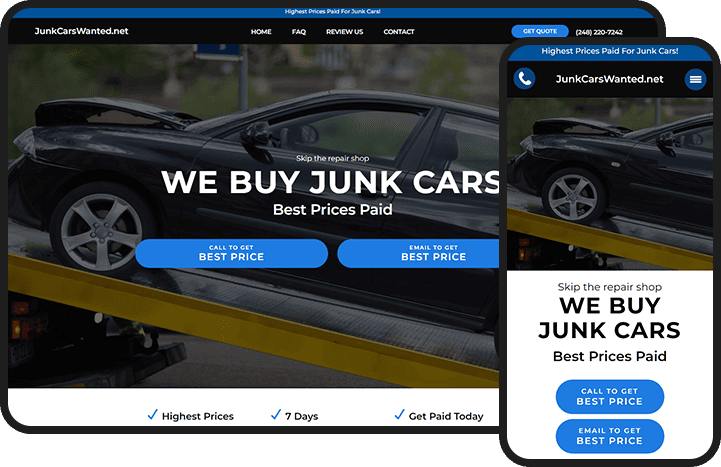 Waste Cars Website Design