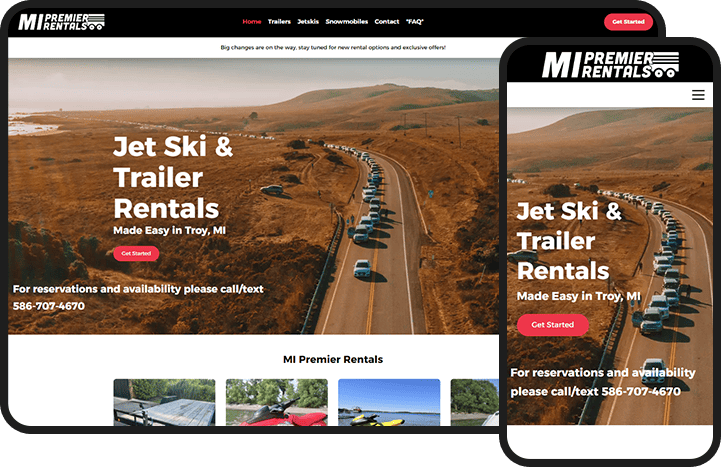Auto Rentals Website Design