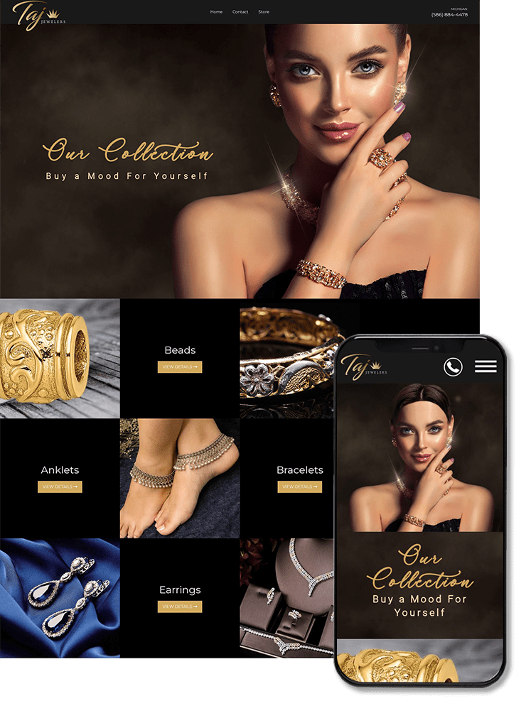 Taj Jewelers Website Design