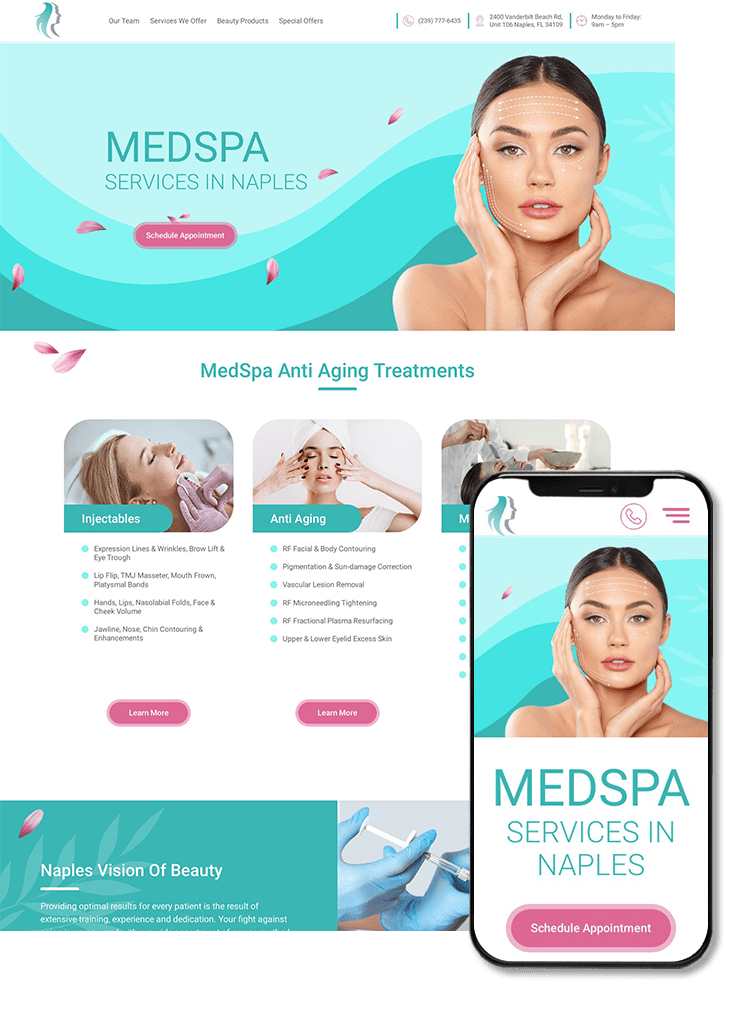Naples Vision of Beauty Website Design
