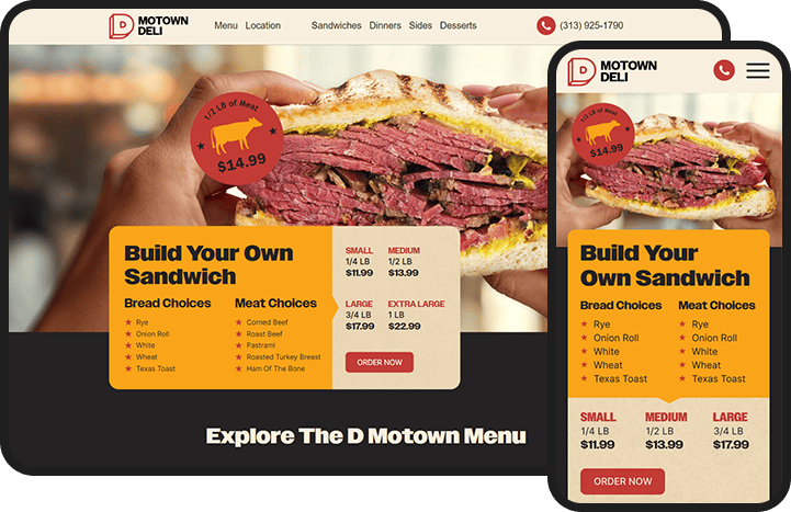 Deli Restaurant Website Design