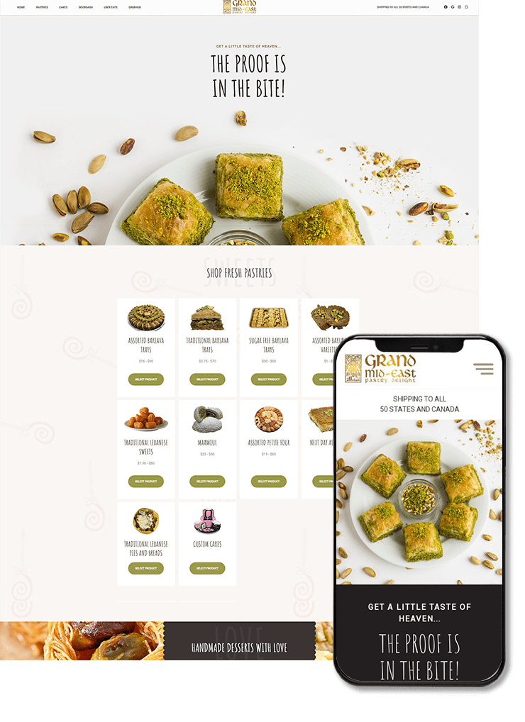 Grand Mid-East Pastry Delight Website Design