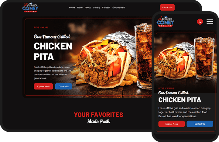 Detroit Coney Restaurant Website Design
