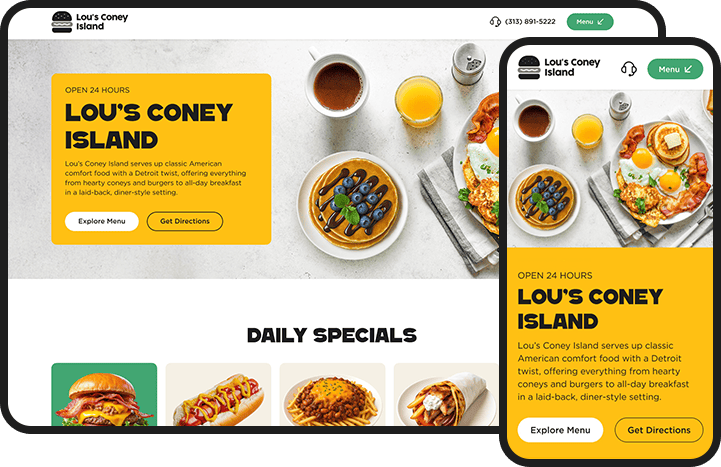 Coneys Restaurant Website Design