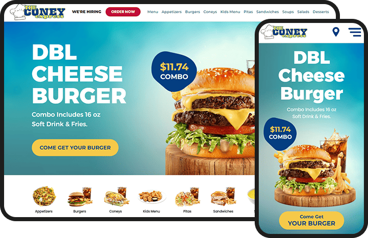 Coneys Restaurant Website Design