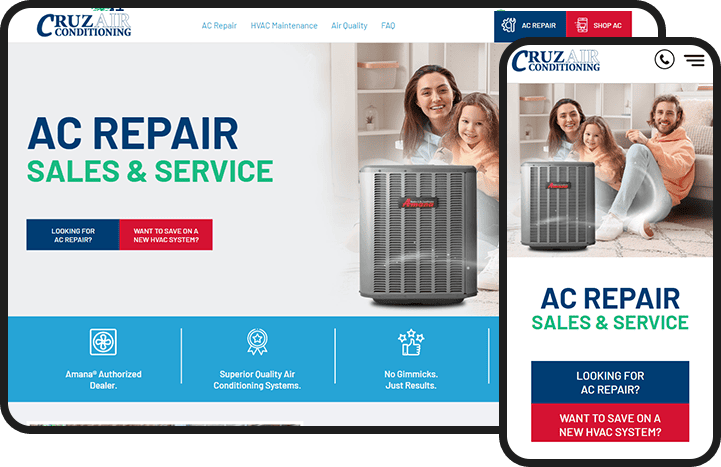 Air Conditioner Services Website Design