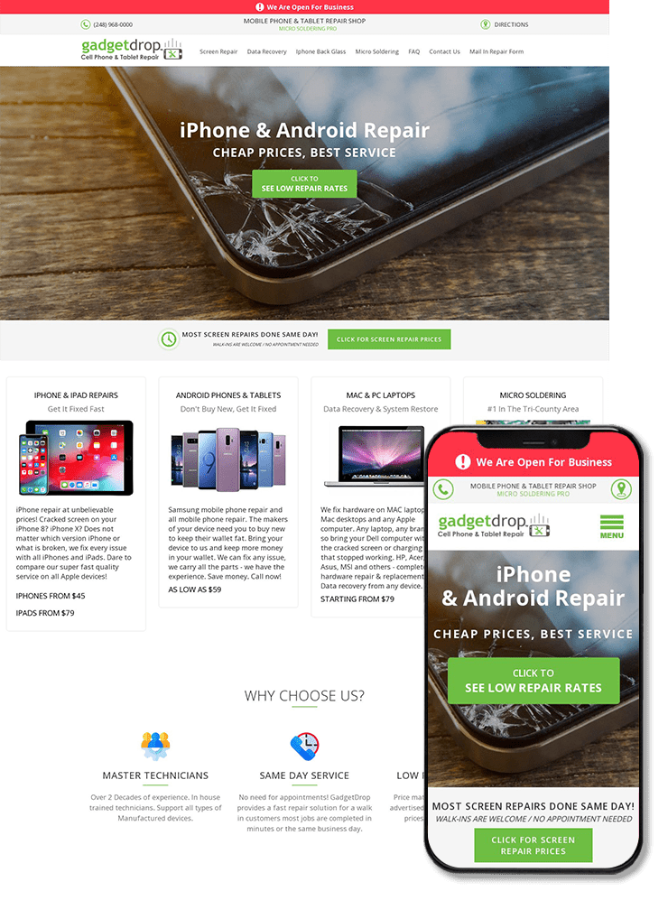 Gadget Drop Website Design
