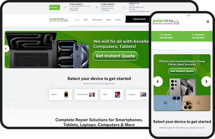 Phone Repairs Website Design