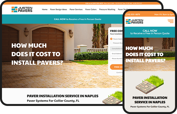 Pavers Services Website Design