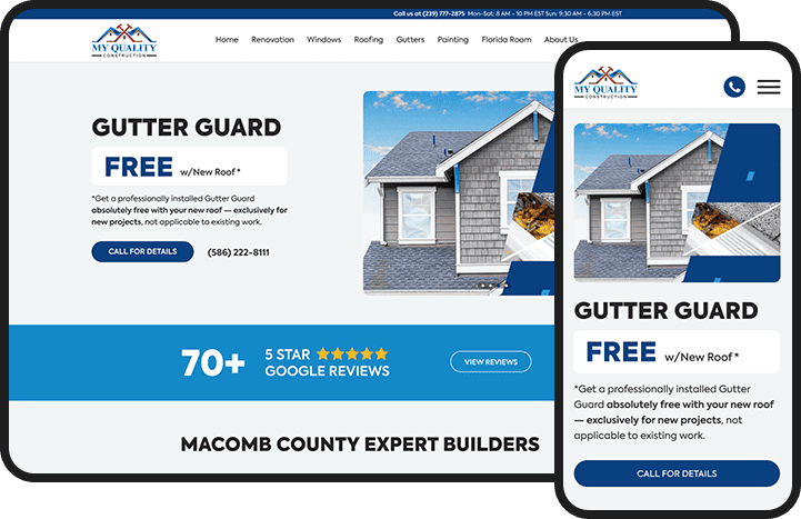 Construction Services Website Design